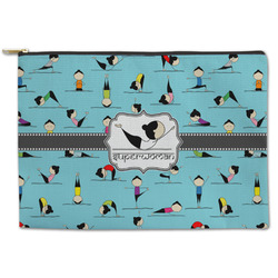 Yoga Poses Zipper Pouch - Large - 12.5"x8.5" (Personalized)