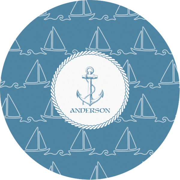 Custom Rope Sail Boats Multipurpose Round Labels - 1" (Personalized)