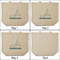 Rope Sail Boats 3 Reusable Cotton Grocery Bags - Front & Back View