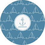 Rope Sail Boats Multipurpose Round Labels - 5" (Personalized)