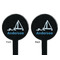 Rope Sail Boats Black Plastic 7" Stir Stick - Double Sided - Round - Front & Back