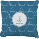 Rope Sail Boats Faux-Linen Throw Pillow 26" (Personalized)