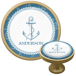 Rope Sail Boats Cabinet Knob - Gold (Personalized)