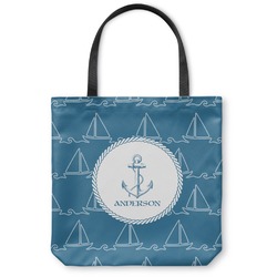 Rope Sail Boats Canvas Tote Bag - Medium - 16"x16" (Personalized)