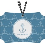 Rope Sail Boats Rear View Mirror Ornament (Personalized)