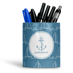 Rope Sail Boats Ceramic Pen Holder