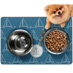 Rope Sail Boats Dog Food Mat - Small w/ Name or Text