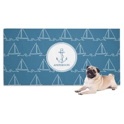 Rope Sail Boats Dog Towel (Personalized)