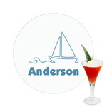 Rope Sail Boats Printed Drink Topper -  2.5" (Personalized)