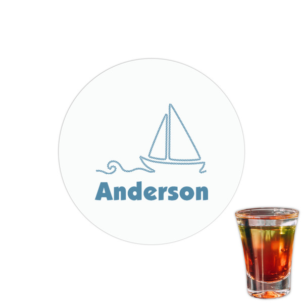 Custom Rope Sail Boats Printed Drink Topper - 1.5" (Personalized)