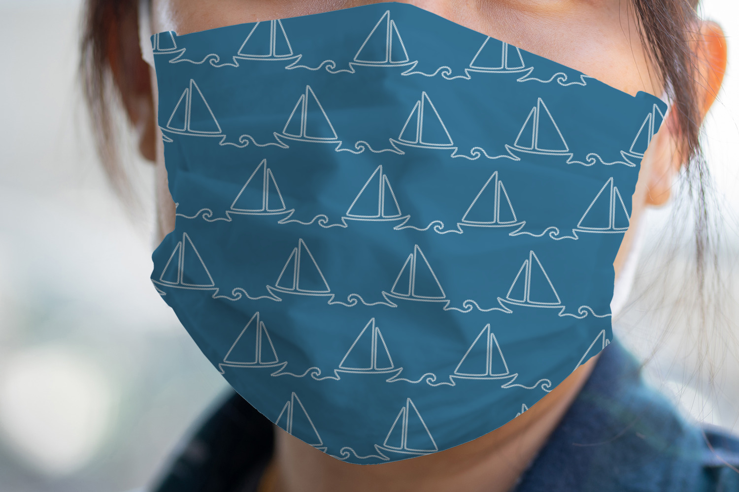 Rope Sail Boats Face Mask Cover (Personalized) YouCustomizeIt