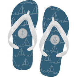 Rope Sail Boats Flip Flops - Medium (Personalized)
