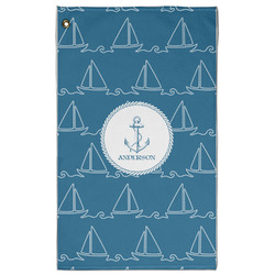 Rope Sail Boats Golf Towel - Poly-Cotton Blend - Large w/ Name or Text