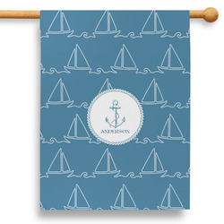 Rope Sail Boats 28" House Flag - Double Sided (Personalized)