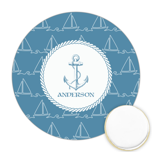 Custom Rope Sail Boats Printed Cookie Topper - 2.5" (Personalized)