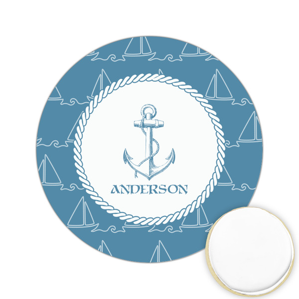 Custom Rope Sail Boats Printed Cookie Topper - 2.15" (Personalized)