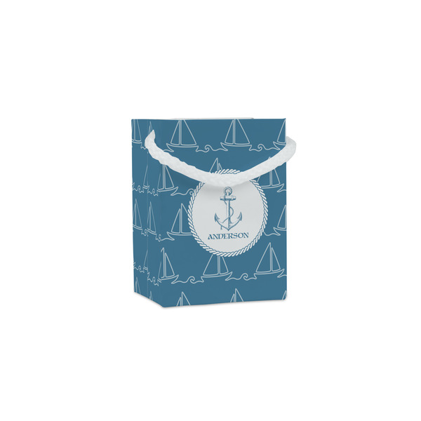 Custom Rope Sail Boats Jewelry Gift Bags - Matte (Personalized)