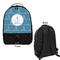 Rope Sail Boats Large Backpack - Black - Front & Back View