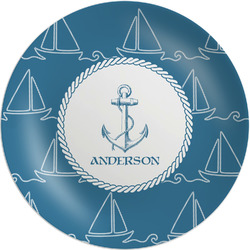Rope Sail Boats Melamine Salad Plate - 8" (Personalized)