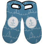 Rope Sail Boats Neoprene Oven Mitts - Set of 2 w/ Name or Text