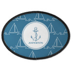 Rope Sail Boats Iron On Oval Patch w/ Name or Text