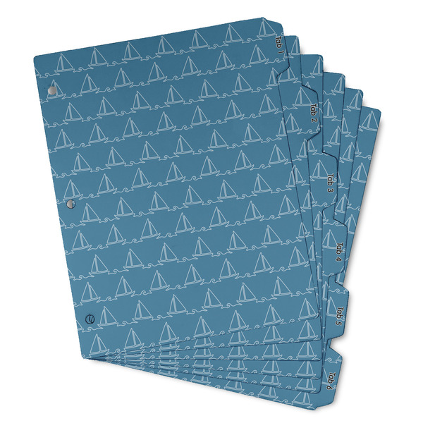 Custom Rope Sail Boats Binder Tab Divider - Set of 6 (Personalized)