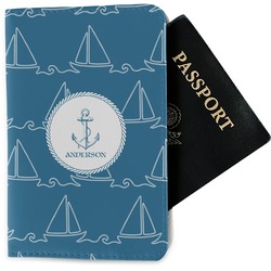 Rope Sail Boats Passport Holder - Fabric (Personalized)
