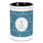 Rope Sail Boats Ceramic Pencil Holders - Black