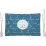 Rope Sail Boats Glass Rectangular Lunch / Dinner Plate (Personalized)