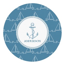 Rope Sail Boats Round Decal - Medium (Personalized)