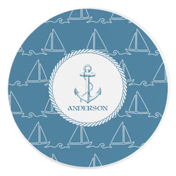 Rope Sail Boats Round Stone Trivet (Personalized)