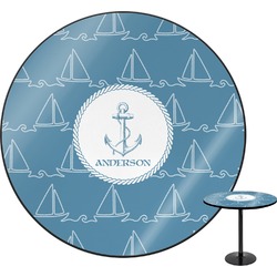 Rope Sail Boats Round Table - 24" (Personalized)