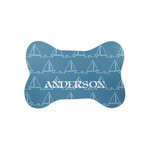 Rope Sail Boats Bone Shaped Dog Food Mat (Small) (Personalized)