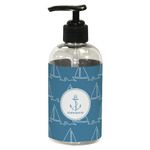 Rope Sail Boats Plastic Soap / Lotion Dispenser (8 oz - Small - Black) (Personalized)