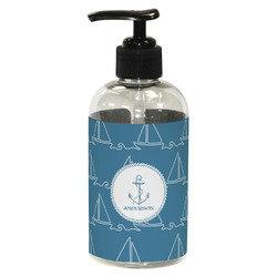 Rope Sail Boats Plastic Soap / Lotion Dispenser (8 oz - Small - Black) (Personalized)