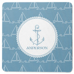 Rope Sail Boats Square Rubber Backed Coaster (Personalized)