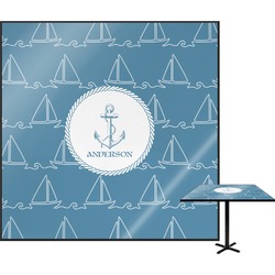 Rope Sail Boats Square Table Top - 24" (Personalized)