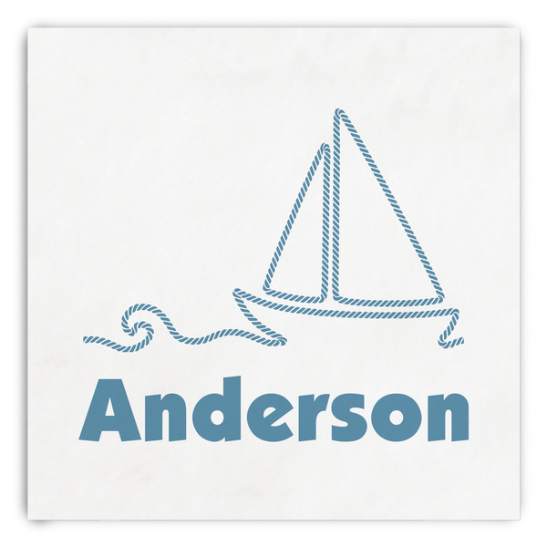 Custom Rope Sail Boats Paper Dinner Napkins (Personalized)