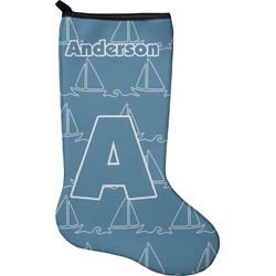 Rope Sail Boats Holiday Stocking - Single-Sided - Neoprene (Personalized)