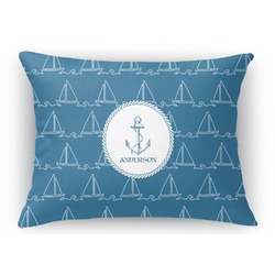 Rope Sail Boats Rectangular Throw Pillow Case (Personalized)