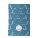 Rope Sail Boats Waffle Weave Golf Towel (Personalized)