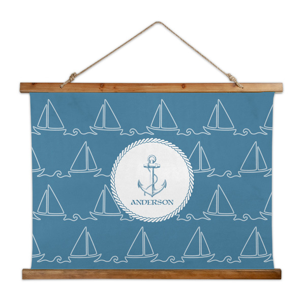 Custom Rope Sail Boats Wall Hanging Tapestry - Wide (Personalized)