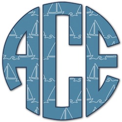 Rope Sail Boats Monogram Decal - Medium (Personalized)