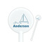 Rope Sail Boats White Plastic 5.5" Stir Stick - Round - Closeup