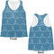 Rope Sail Boats Womens Racerback Tank Tops - Medium - Front and Back