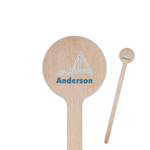 Rope Sail Boats 7.5" Round Wooden Stir Sticks - Single Sided (Personalized)