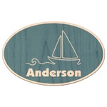 Rope Sail Boats Genuine Maple or Cherry Wood Sticker (Personalized)