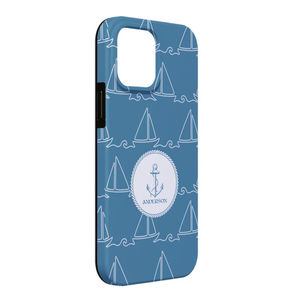 Custom Rope Sail Boats iPhone Case - Rubber Lined - iPhone 13 Pro Max (Personalized)