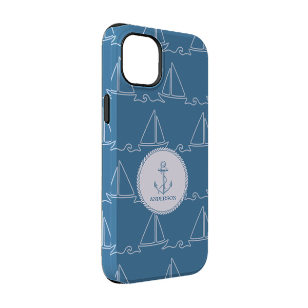 Custom Rope Sail Boats iPhone Case - Rubber Lined - iPhone 14 (Personalized)