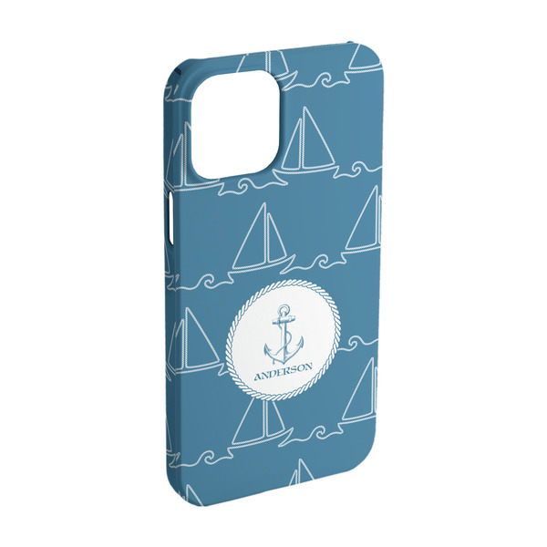 Custom Rope Sail Boats iPhone Case - Plastic - iPhone 15 Pro (Personalized)